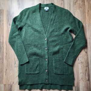 Women's Green Old Navy Spongy Boyfriend Knit Cardigan Size Small